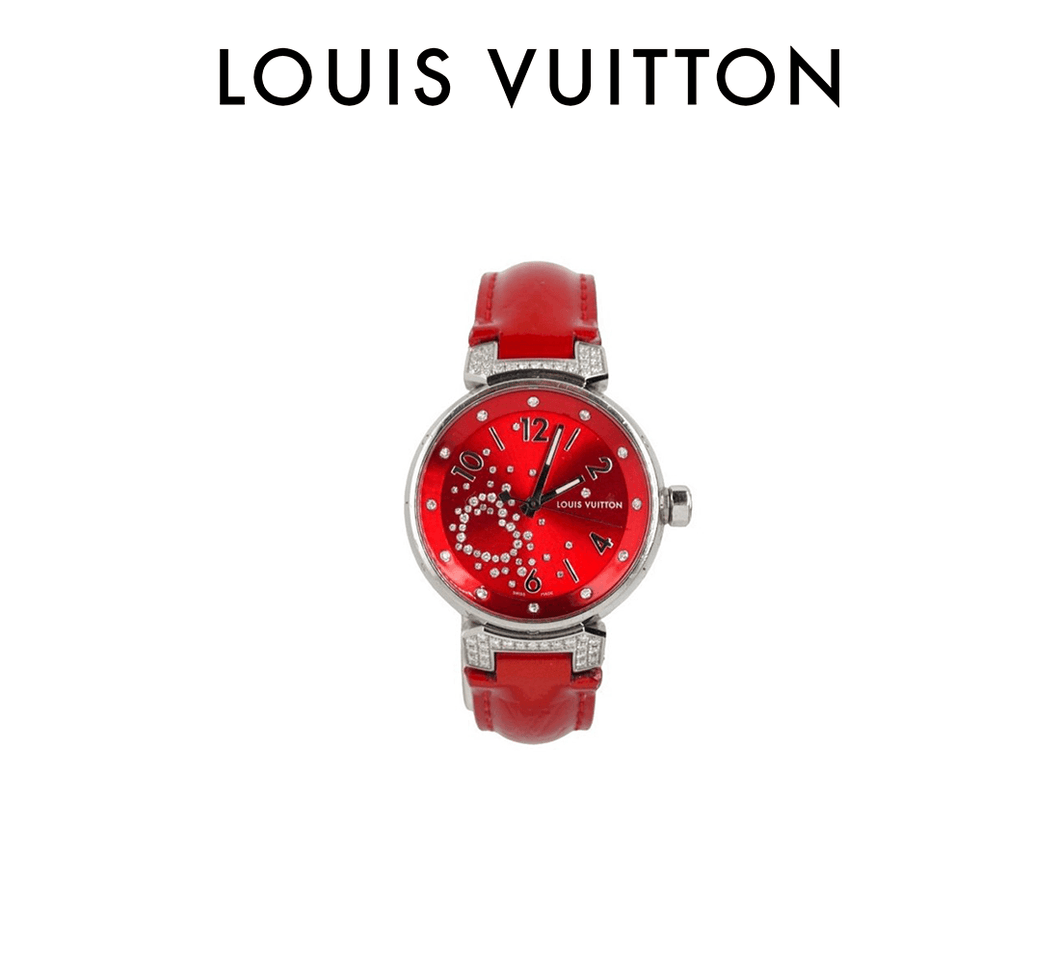34mm Tambour Fiji Heart Watch Red - Luxury Brand Jewellery