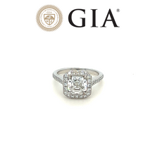 Load image into Gallery viewer, GIA White Gold Asscher Cut Engagement Ring 1.56ct