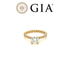 Load image into Gallery viewer, GIA Yellow Gold Diamond Solitaire Ring 0.80ct