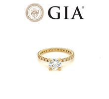 Load image into Gallery viewer, GIA Yellow Gold Diamond Solitaire Ring 1.25ct