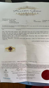 Bespoke Rhodolite Garnet and Diamond ring