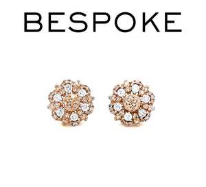 Bespoke Pink & White Diamond Stud Earrings 0.75ct