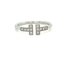 Load image into Gallery viewer, Tiffany &amp; Co T Diamond Wire Ring 0.13ct