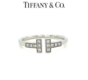 Tiffany & Co T Diamond Wire Ring 0.13ct