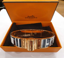 Load image into Gallery viewer, Hermes Hinged Bracelet - Black &amp; White - Luxury Brand Jewellery