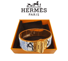Load image into Gallery viewer, Hermes Hinged Bracelet - Light Blue - Luxury Brand Jewellery