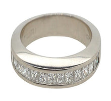 Load image into Gallery viewer, Platinum Princess Cut Canturi Diamond Wedding Band - Luxury Brand Jewellery