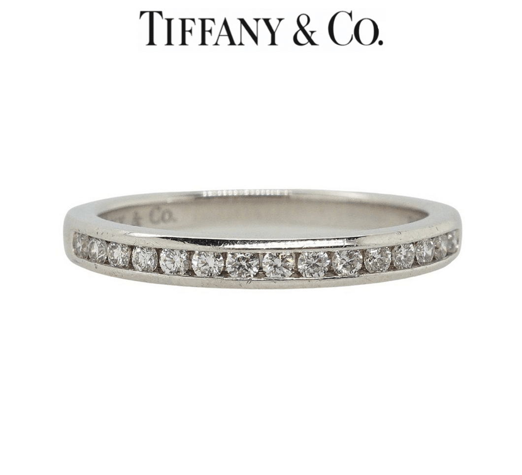 Tiffany & Co Platinum Band Diamond Ring 0.17ct