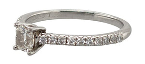 Tiffany Novo Cushion-cut Engagement Ring with a Pavé Diamond Platinum Band - Luxury Brand Jewellery