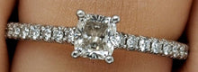 Load image into Gallery viewer, Tiffany Novo Cushion-cut Engagement Ring with a Pavé Diamond Platinum Band - Luxury Brand Jewellery